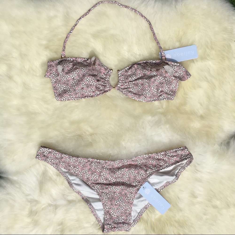 NWT Eberjey Mimi M/L Pink Floral Bikini Set!